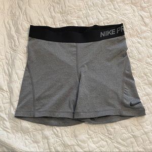 Gray Nike Pro Compression Shorts Sz M